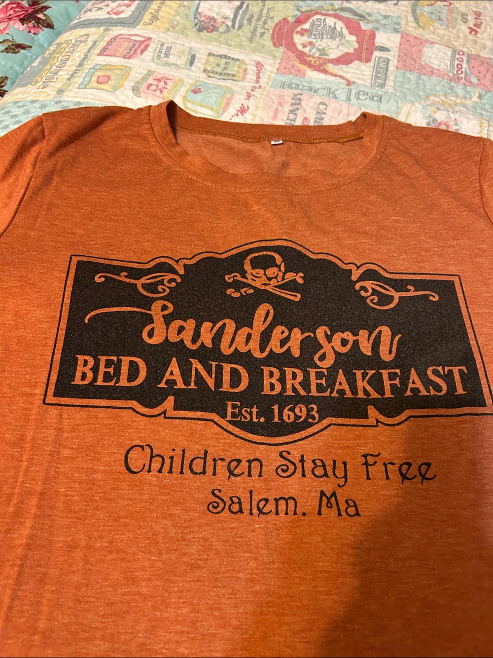 Sanderson Bed and Breakfast Orange Graphic XL Tee